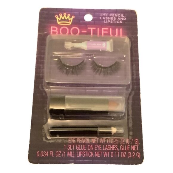 Boo-Tiful Eye Pencil Lashes & Lipstick Set Makeup Cosmetic Kit NEW - Picture 1 of 6